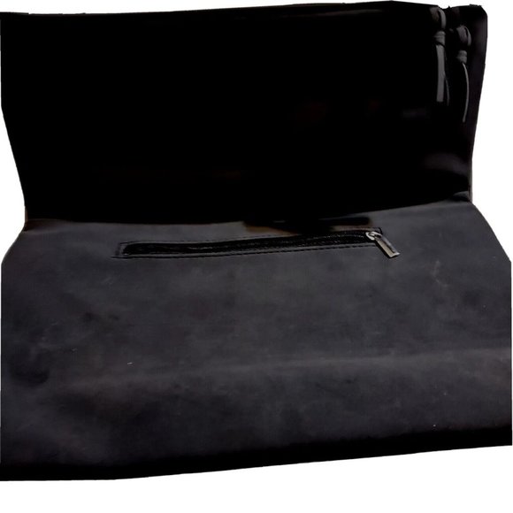 Ion Color Brilliance Black colored clutch fold over bag Zipper Closure Clean - Picture 3 of 5